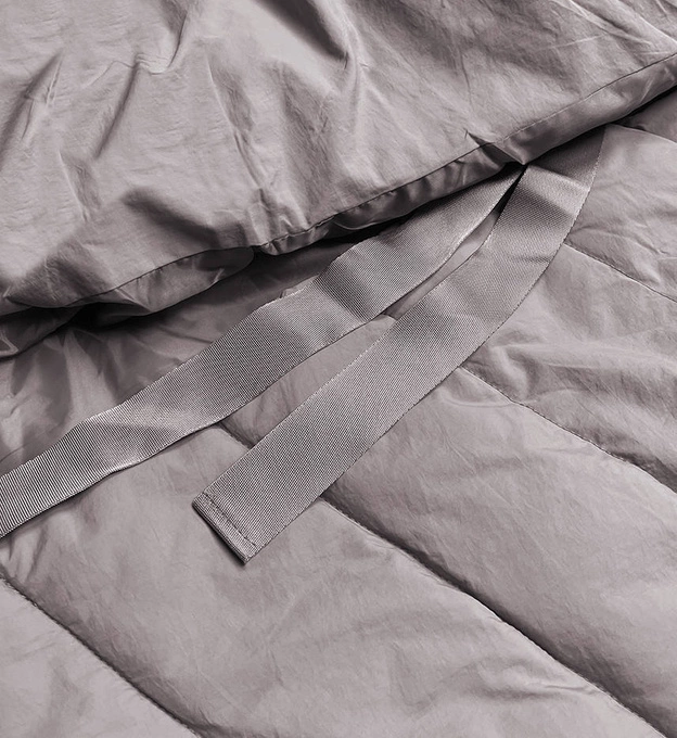 Asymetryczna kurtka damska oversize beżowa (1535)