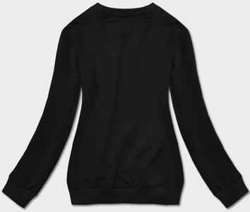 Cienka bluza dresowa damska ze ściągaczami czarna (68W05-3)