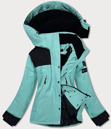 DAMSKA KURTKA ZIMOWA Z PASEM ŚNIEŻNYM MIĘTOWA (B2380)