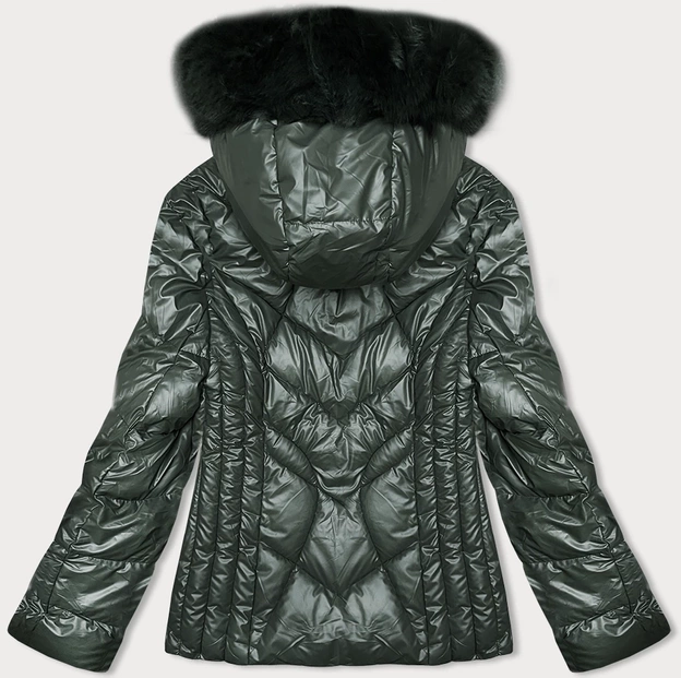 Zimowa kurtka damska z odpinanym kapturem S'west khaki (B8180-11)