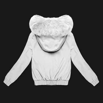 Krótka kurtka z futrzaną podszewką S'West złamany biały (B8506-26)