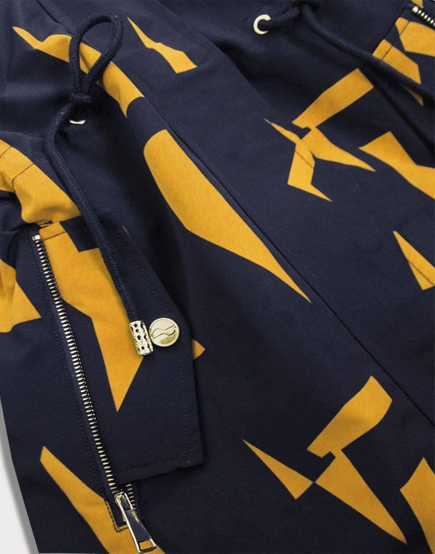 DWUSTRONNA KURTKA PARKA DAMSKA GRANATOWO/ŻÓŁTA (W652)