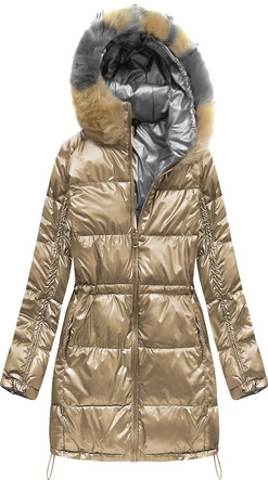 DWUSTRONNA ZIMOWA DAMSKA KURTKA ZŁOTA (1908)