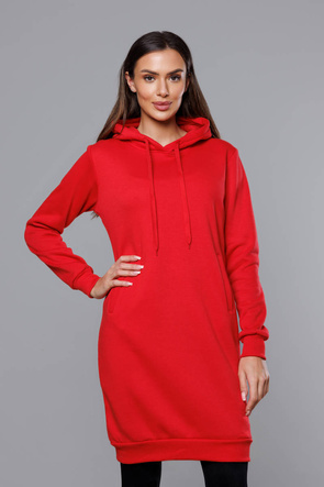 Długa bluza dresowa czerwona (YS10005-18)