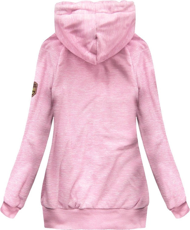BLUZA Z KOLOROWYM SUWAKIEM JASNORÓŻOWA (391)