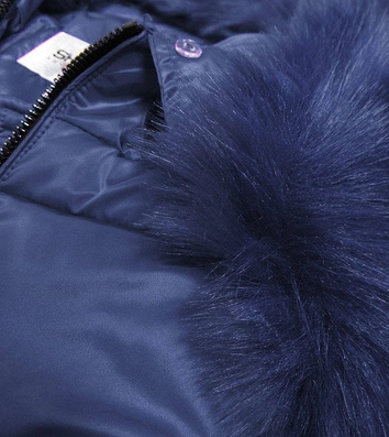 PIKOWANA KURTKA ZIMOWA DAMSKA NIEBIESKA (C918)