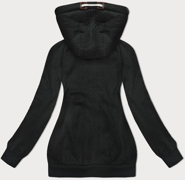 Rozpinana bluza z kapturem w drobne serduszka grafitowa (2316)