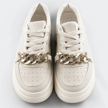 Sportowe buty z łańcuchem damskie beżowe (b-545)