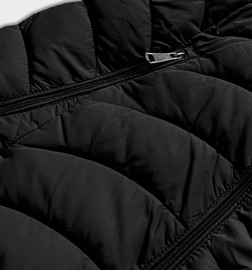 Krótka dwustronna kurtka damska zimowa czarna (2M-21507)