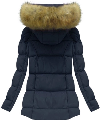 KURTKA ZIMOWA Z KOŁNIERZEM GRANATOWA (W135)