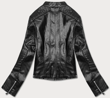 Krótka ramoneska ze stójką czarna (11Z8038)