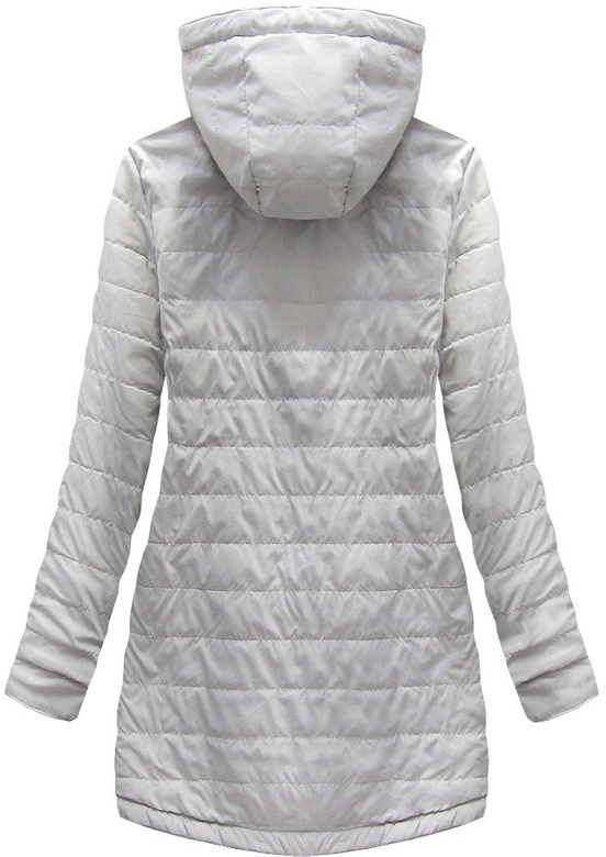 DWUSTRONNA PARKA Z KAPTUREM SZARA (W0232BIG)