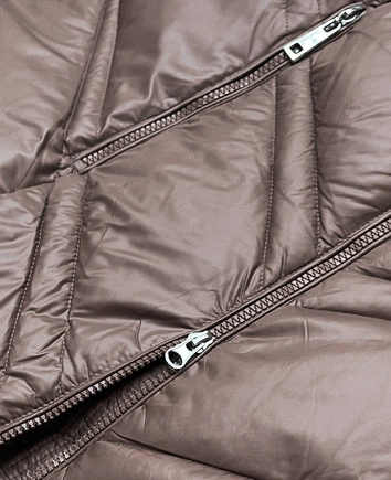 Przejściowa kurtka damska z kapturem cappuccino (H-97-1)