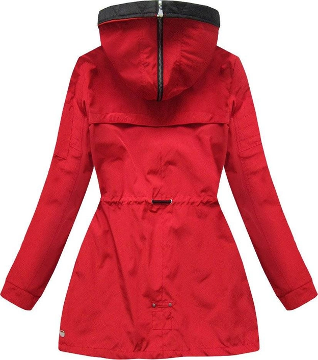 DWUSTRONNA KURTKA Z KAPTUREM CZERWONA (W640)