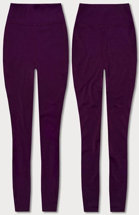 Legginsy damskie z ozdobnymi szwami ciemny fiolet (54460)