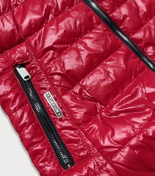 PIKOWANA KAMIZELKA DAMSKA CZERWONA (6385)