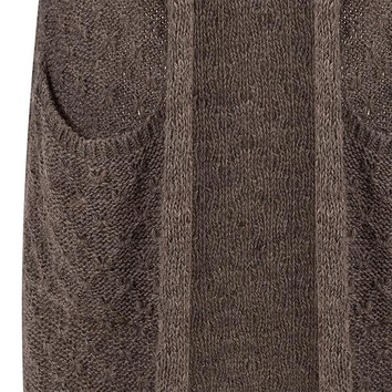 DŁUGI KARDIGAN Z KAPTUREM BRĄZOWY (SW000)