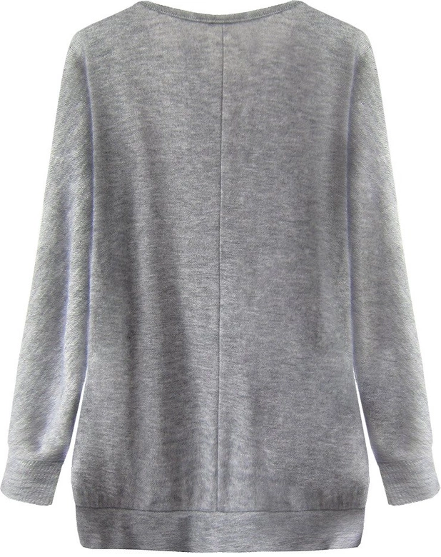 SWETER Z GUZIKAMI I DOMIESZKĄ WEŁNY SZARY (238ART)