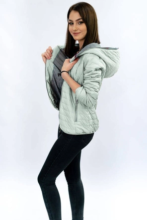 Kurtka z kapturem szaromiętowa (dl011)