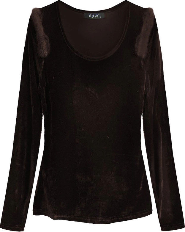 BLUZKA Z FUTERKIEM BRĄZOWA (3685)