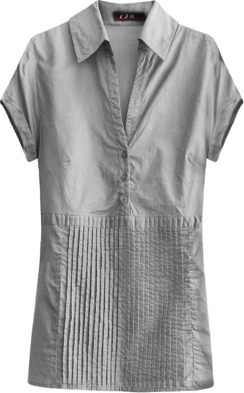 KOSZULA Z ZAKŁADKAMI SZARA (1153)