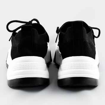 Czarne sneakersy na białej podeszwie (xa055)