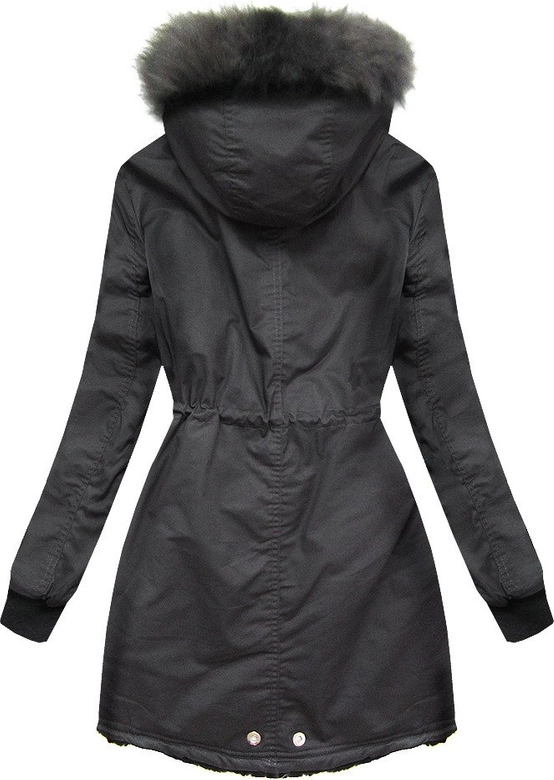 DAMSKA DWUSTRONNA PARKA ZIMOWA GRAFITOWA (A623)