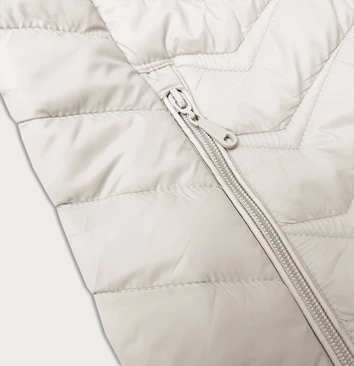 Pikowana kurtka damska z kapturem J Style ecru (16M9238-280)