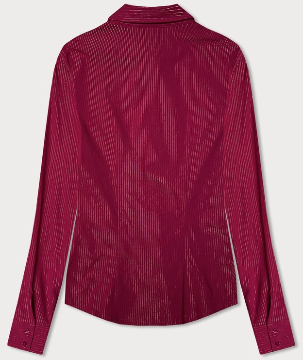 Koszula damska w srebrne paseczki bordowa (AWT0111)