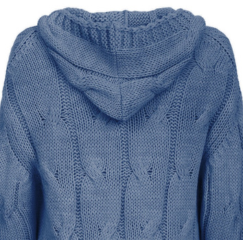 SWETER O GRUBYM SPLOCIE NIEBIESKI (115ART)