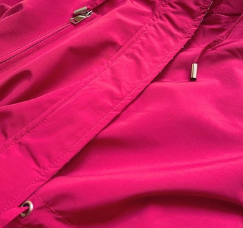 Dwustronna kurtka parka damska różowa (w580)
