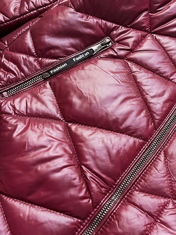 Damska kurtka przejściowa plus size bordowa (mm21-76)