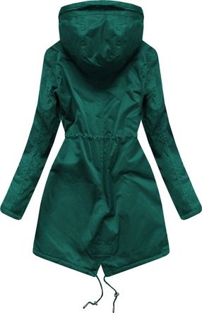 ZIMOWA DAMSKA PARKA Z FUTERKIEM ZIELONO-SZARA (B500)