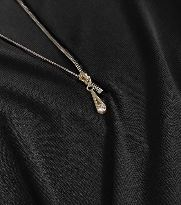 TUNIKA Z SUWAKIEM CZARNA (674ART)