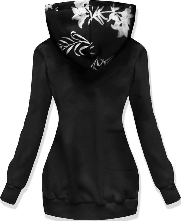 DŁUŻSZA BLUZA Z NADRUKIEM CZARNA (559)