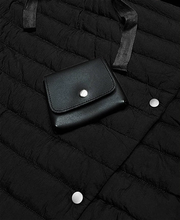 Długa pikowana kamizelka damska czarna (jin219)