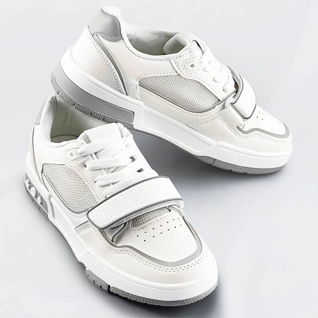 Damskie adidasy dwukolorowe biało-szare (ad-585)