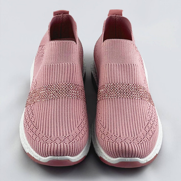 Ażurowe buty damskie z cyrkoniami różowe (c1057)