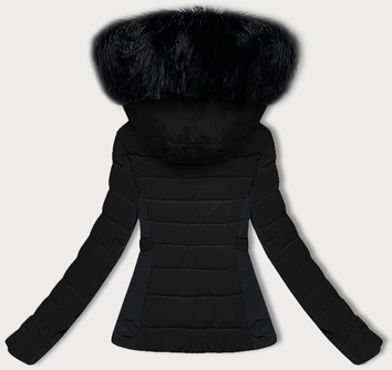 Krótka kurtka zimowa damska S'west czarna (B8308-1)