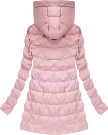 PIKOWANA KURTKA Z KAPTUREM PUDROWY RÓŻ (XW506BIGX)