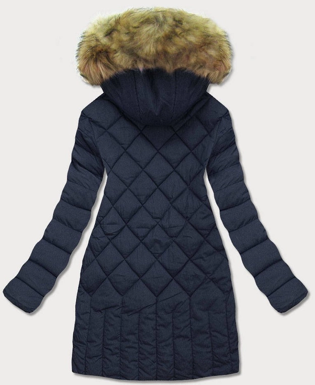Pikowana kurtka damska zimowa granatowa (lf808)