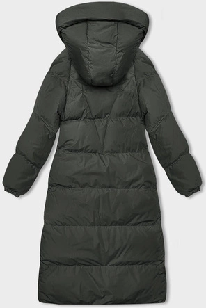 Długa gruba kurtka damska z kapturem army (5M3163-136)
