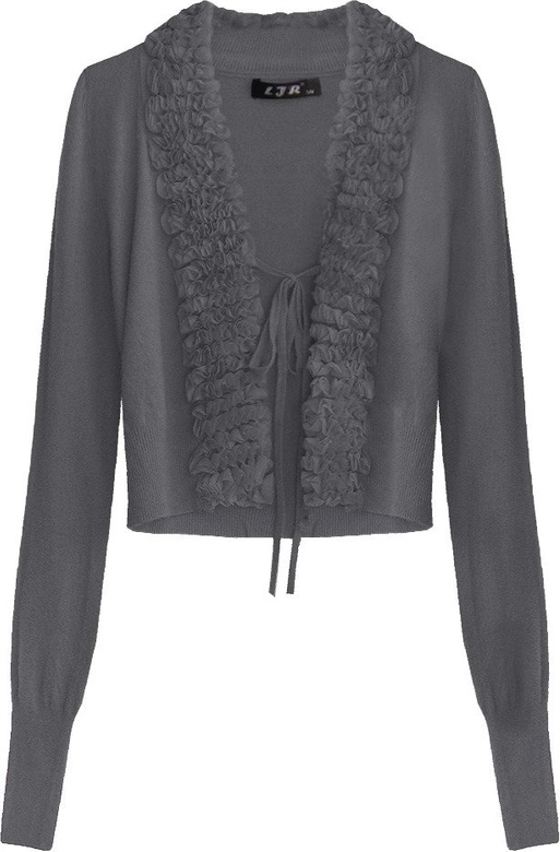 KRÓTKI WIĄZANY SWETEREK CIEMNOSZARY (1577)