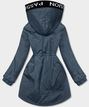 Damska parka oversize niebieska (B8080-72)