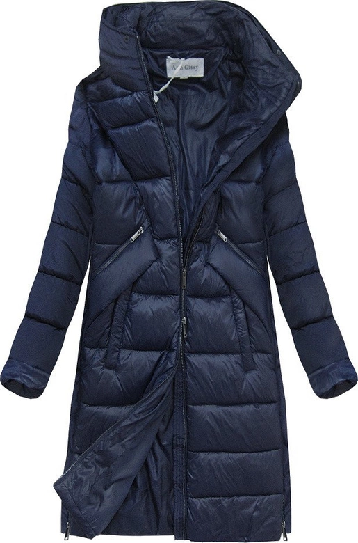 KURTKA Z ŁĄCZONYCH MATERIAŁÓW GRANATOWA (J19-011)