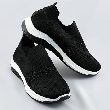 Ażurowe buty damskie z cyrkoniami czarne (c1057)