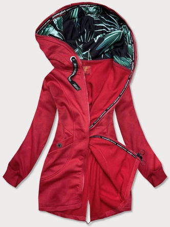 DŁUGA DAMSKA BLUZA SPORTOWA CZERWONA (AMG816)