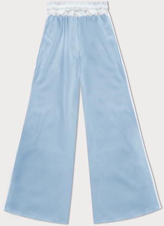 Luźne spodnie damskie z lampasami niebieskie (764ART)