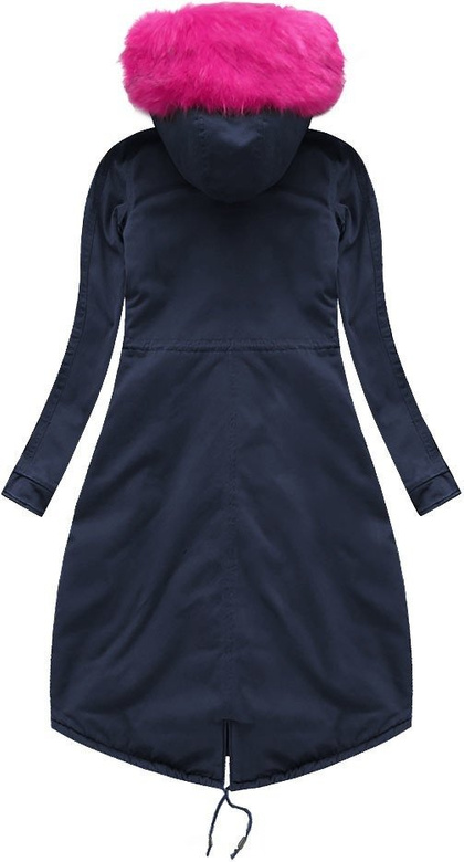 BAWEŁNIANA DŁUGA PARKA GRANATOWA (7610-2)