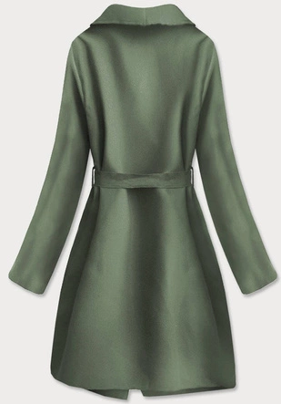 Minimalistyczny płaszcz damski jasny khaki (747ART)